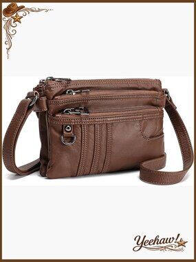 Small Crossbody Purse with Multiple Pockets, Faux Leather
